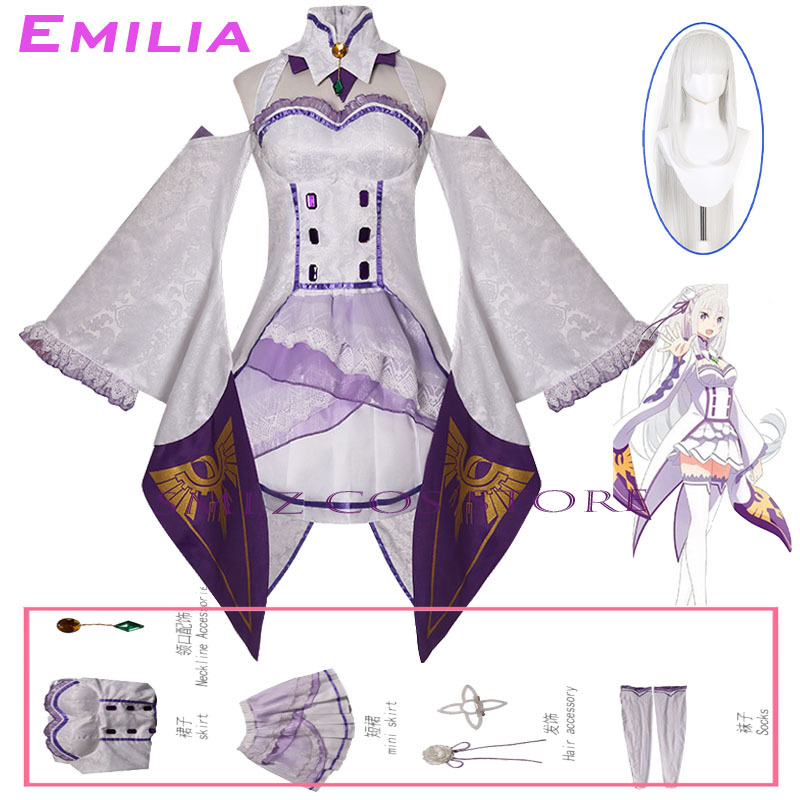 Anime Cosplay Wigs - Emilia Cosplay Anime Re:Zero Kara Hajimeru
